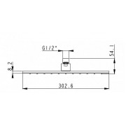 Верхній душ Rodos 014CP 300x300mm, квадратний
