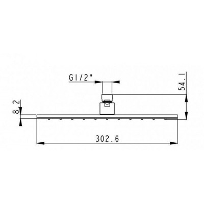 Верхній душ Rodos 014CP 300x300mm, квадратний Верхній душ Rodos 014CP 300x300mm, квадратний