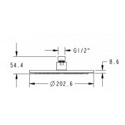Верхній душ Rodos 004CP R200mm, круглий