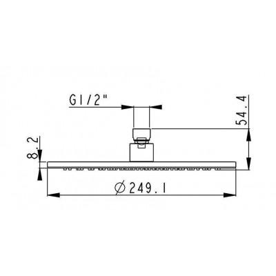 Верхній душ Rodos 010CP R250mm, круглий Верхній душ Rodos 010CP R250mm, круглий