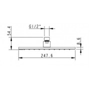Верхній душ Rodos 011CP 250x250mm, квадратний