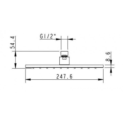 Верхній душ Rodos 011CP 250x250mm, квадратний Верхній душ Rodos 011CP 250x250mm, квадратний