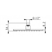Верхній душ Rodos 009CP 200x200mm, квадратний