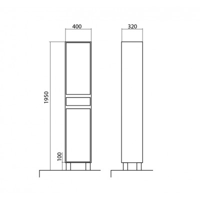 Пенал Валенсія Підлоговий 40 см (правий) Пенал Валенсія Підлоговий 40 см (правий)