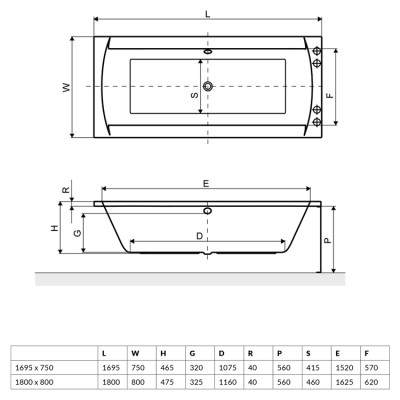 Ванна акрилова прямокутна Excellent Crown II 1800x800 (WAEX.CRO18WH) Ванна акрилова прямокутна Excellent Crown II 1800x800 (WAEX.CRO18WH)