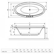 Ванна акрилова овальна Excellent Lumina 1900x955 (WAEX.LUM19WH)