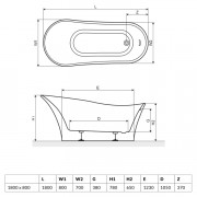 Ванна окремостояча 1800x800 Excellent Mirage+ (WAEX.MRP18WH)