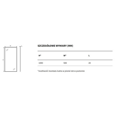 Дзеркало EXCELLENT Kuadro 100x50 (білий матовий) DOEX.KU100.050.WH Дзеркало EXCELLENT Kuadro 100x50 (білий матовий) DOEX.KU100.050.WH