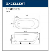 Акрилова ванна EXCELLENT Comfort 2.0 175x74 (біла/чорна) WAEX.CMP2.17WB