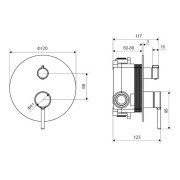 Змішувач для душу EXCELLENT Pi AREX.1245CR хром прихованого монтажу