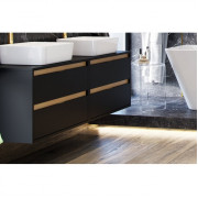 Тумба під раковину EXCELLENT Tuto 60 см (чорний матовий/дуб), 2 ящики MLEX.0104.600.BKBL