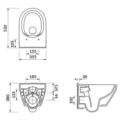 Чаша унітаза Crea Clean On з сидінням Slim ( S701-403 ) Чаша унітаза Crea Clean On з сидінням Slim ( S701-403 )