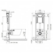 Інсталяційна система Aqua 22 з кнопкою Intera+унітаз Como Clean On з сидінням Slim ( S701-505 )