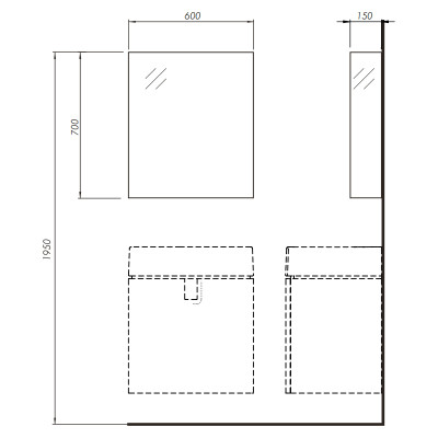 Шафка дзеркальний Twins 60 ( 88457000 ) Шафка дзеркальний Twins 60 ( 88457000 )