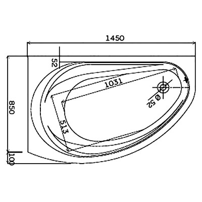 Ванна Supero 145x85 ліва з ніжками ( 5534000 ) Ванна Supero 145x85 ліва з ніжками ( 5534000 )