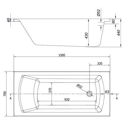 Ванна Korat 150x70 з ніжками ( S301-120 ) Ванна Korat 150x70 з ніжками ( S301-120 )