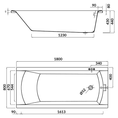 Ванна Korat 180x80 з ніжками ( S301-295 ) Ванна Korat 180x80 з ніжками ( S301-295 )