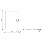 Піддон Aeron 140x90 білий ( A276296100 )