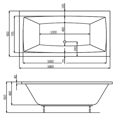 Ванна Vita 180 ( A24T082000 ) Ванна Vita 180 ( A24T082000 )