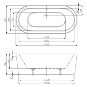 Ванна Eternity 177x80 з ніжками і сифоном ( A24T442000 )