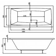 Ванна Vita 190x90 з ніжками ( A24T090000 )