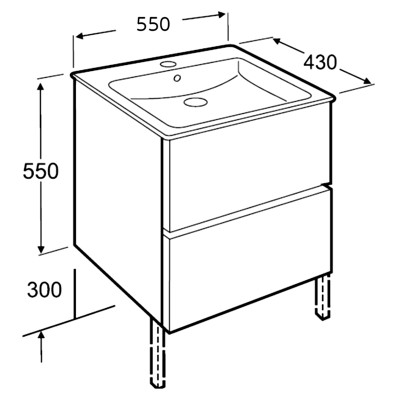 Тумба і раковина Cube 55 ( A85119A806 ) Тумба і раковина Cube 55 ( A85119A806 )