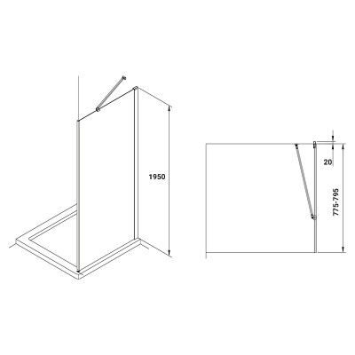 Душова стінка Capital 80x195 ( AM4408012M ) Душова стінка Capital 80x195 ( AM4408012M )