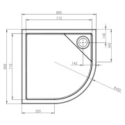 Піддон Malaga Rondo Compact 80x80 з ніжками і сифоном ( A276258000 )
