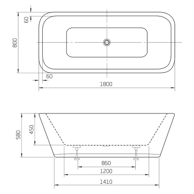 Ванна Divine 180x80 з ніжками ( A24T444000 ) Ванна Divine 180x80 з ніжками ( A24T444000 )