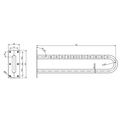 Поручень Lehnen Funktion 70 нерухомий, хвиляста поверхня ( L1054402 ) Поручень Lehnen Funktion 70 нерухомий, хвиляста поверхня ( L1054402 )