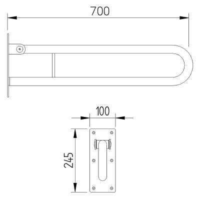 Поручень Lehnen Function 70 відкидний, матова поверхня ( L1061002 ) Поручень Lehnen Function 70 відкидний, матова поверхня ( L1061002 )