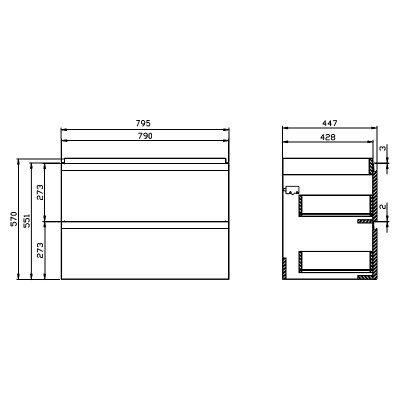 Шафка Moduo 80 сіра ( S929-007 ) Шафка Moduo 80 сіра ( S929-007 )