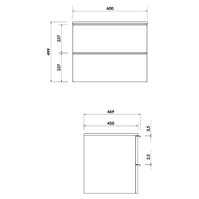 Шафка Virgo 60 для раковини ( S522-040 ) Шафка Virgo 60 для раковини ( S522-040 )