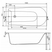 Акрилова ванна Flawia 150x70 з ніжками ( S301-105 )