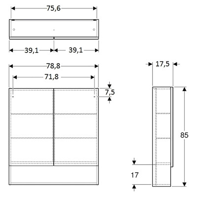 Шафка дзеркальна Selnova Square 80 ( 501.268.00.1 ) Шафка дзеркальна Selnova Square 80 ( 501.268.00.1 )
