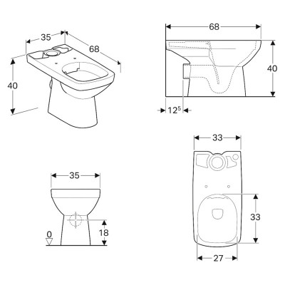 Чаша унітаза Selnova Square Rimfree ( 500.152.01.1 ) Чаша унітаза Selnova Square Rimfree ( 500.152.01.1 )