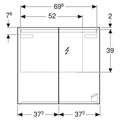Шафка дзеркальна Option 75 ( 500.205.00.1 ) Шафка дзеркальна Option 75 ( 500.205.00.1 )