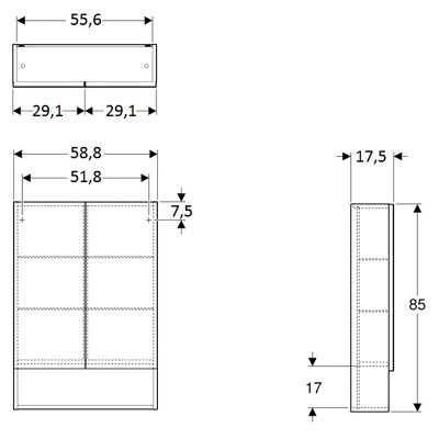 Шафка дзеркальна Selnova Square 60 ( 501.264.00.1 ) Шафка дзеркальна Selnova Square 60 ( 501.264.00.1 )
