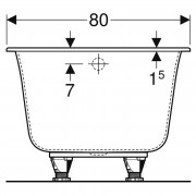 Ванна Soana 180x80 Slim rim з ніжками ( 554.015.01.1 )