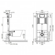 Інсталяційна система Aqua 52 з кнопкою Accento+унітаз Inverto Stream з сидінням Slim Wrap ( S701-425 )