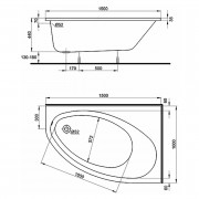 Ванна Elipso 150x100 права з ніжками ( XWA0850000 )