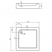 Піддон Standard Plus 90x90 квадратний ( XBK1490000 )