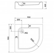 Піддон Standard Plus 90x90 ( XBN1490000 )