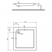 Піддон Standard Plus 80x80 квадратний ( XBK1580000 )