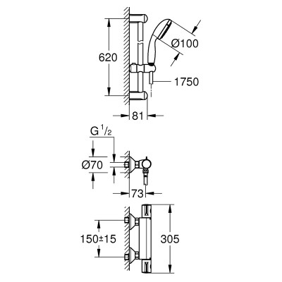 Душова система Grohtherm 800 ( 34565001 ) Душова система Grohtherm 800 ( 34565001 )