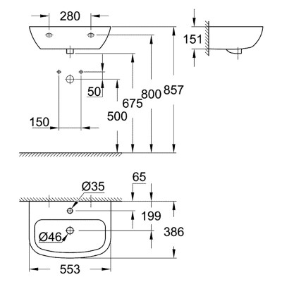 Раковина Bau 55 ( 39440000 ) Раковина Bau 55 ( 39440000 )