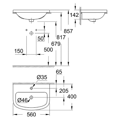 Раковина Bau 55 ( 39422000 ) Раковина Bau 55 ( 39422000 )