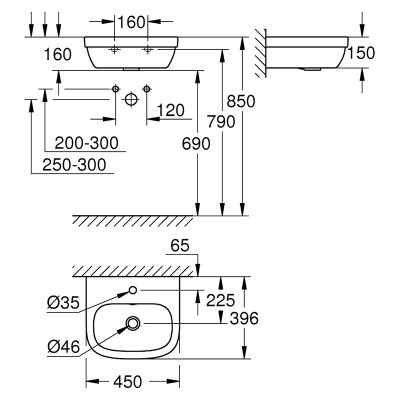 Раковина Euro 45 ( 39324000 ) Раковина Euro 45 ( 39324000 )