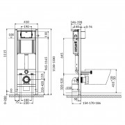 Інсталяційна система Aqua 22 c чашею унітаза Carina Clean On ( S701-393 )