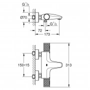 Змішувач Grohtherm 1000 Performance ( 34779000 )